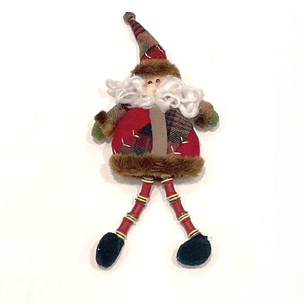 Vintage Festive Santa Plush Ornament Decoration